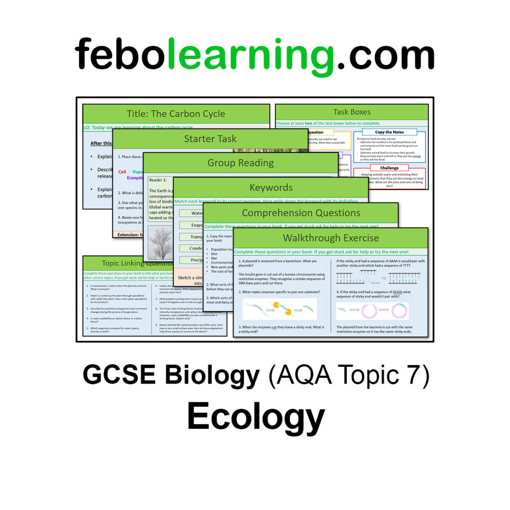 GCSE Biology AQA Topic 7 Ecology Full Lessons