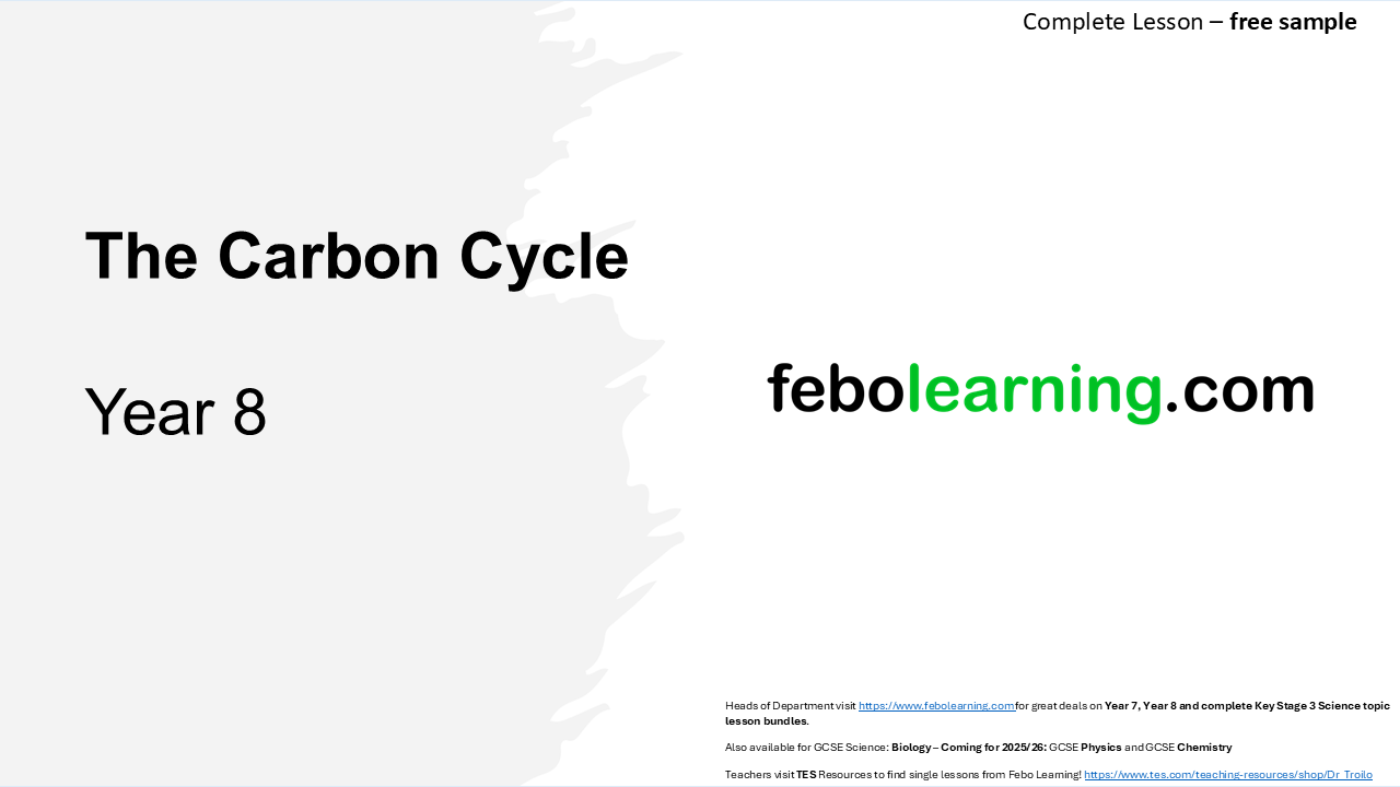 Year 8 Chemistry: The Carbon Cycle complete lesson with Activities ...