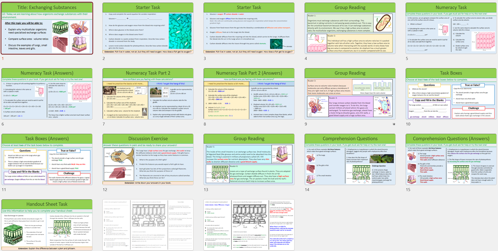 GCSE Biology Topic 1 Cells: Exchanging Substances - febolearning.com