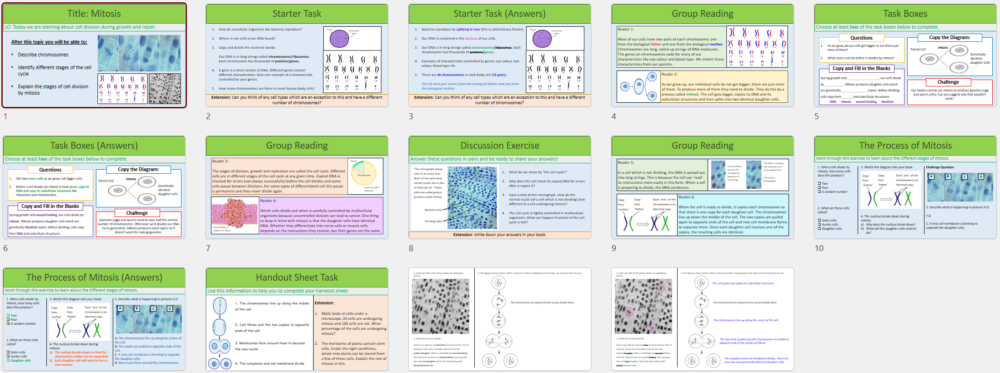 Mitosis GCSE BiologyTHUMBNAILS Preview slides for GCSE Biology Topic 1 Cells: Mitosis lesson.