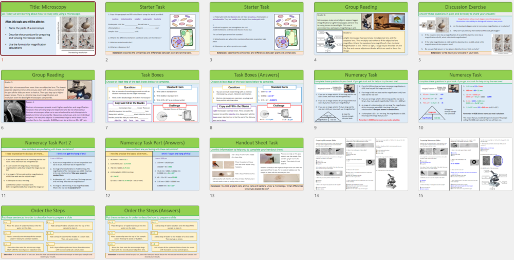 GCSE Biology Topic 1 Cells: Microscopy