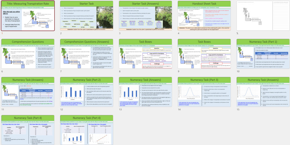 measuring transpiration Thumbnails Thumbnail of lesson slides for Measuring Transpiration Rate