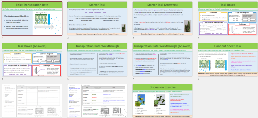 transpiration rate Thumbnails Thumbnail of lesson slides for Transpiration Rate