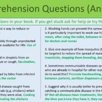Disease Spread and Prevention Comprehension Questions