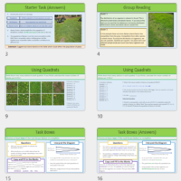 GCSE Biology Topic 6 Quadrats Practical Revision lesson slide thumbnails