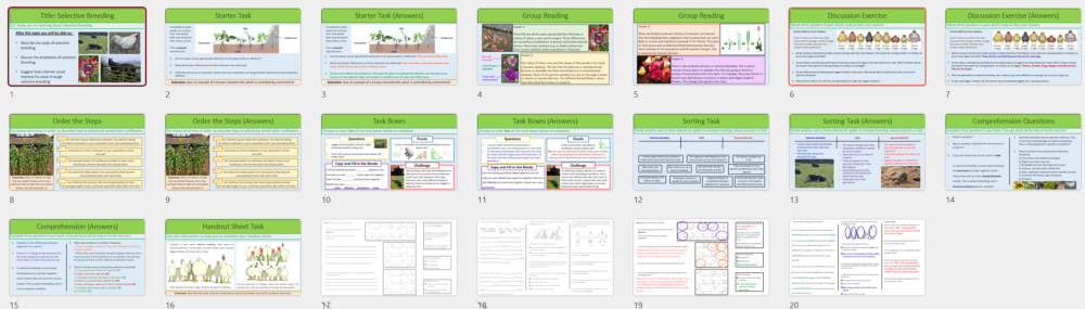 GCSE Biology Topic 6 Selective Breeding Learning Objectives