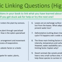 GCSE Biology Topic 7 The Water Cycle Topics linking Questions