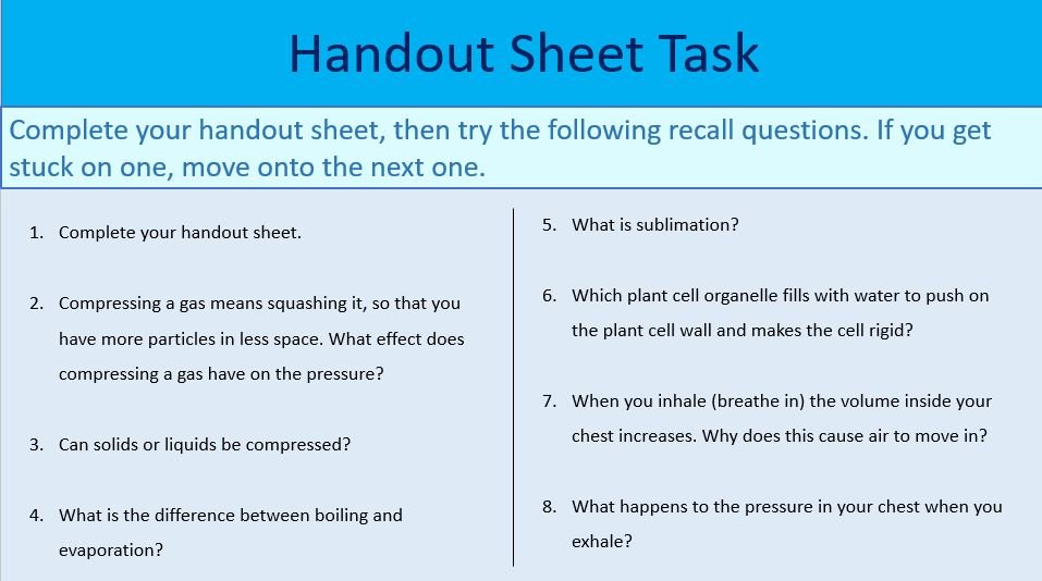 Handout Sheet Activity Handout Sheet Activity