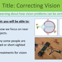GCSE Biology Topic 5: Vision Problems Lesson Objectives