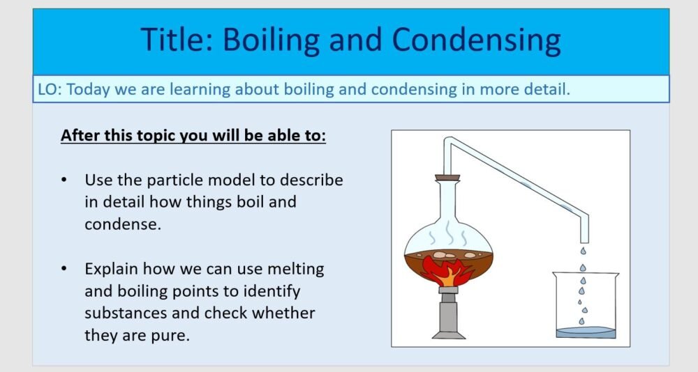 Year-7 Chemistry Particles Boiling and Condensing Lesson Objectives Year-7 Chemistry Particles Boiling and Condensing Lesson Objectives