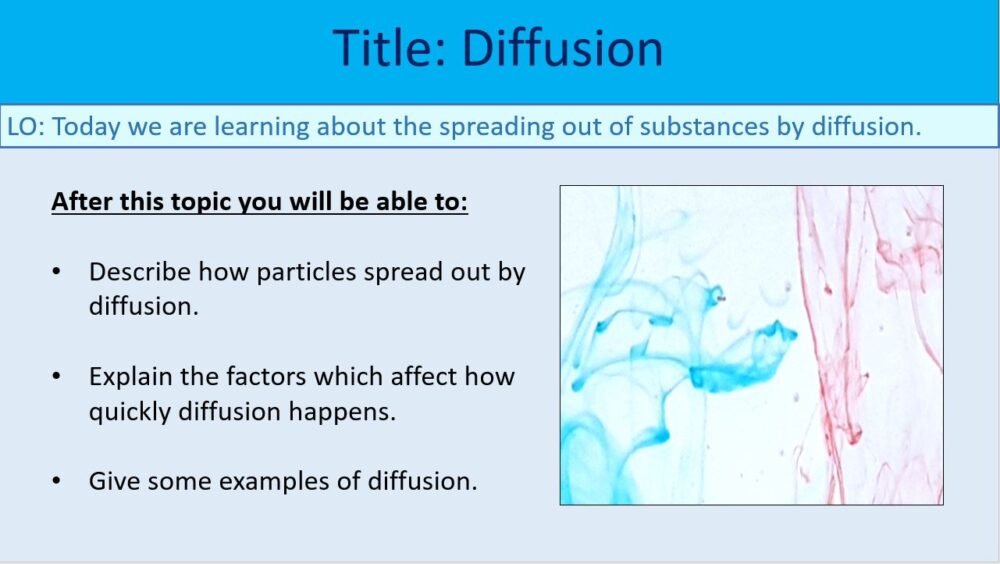 Year-7 Chemistry Particles Diffusion Lesson Objectives Year-7 Chemistry Particles Diffusion Lesson Objectives