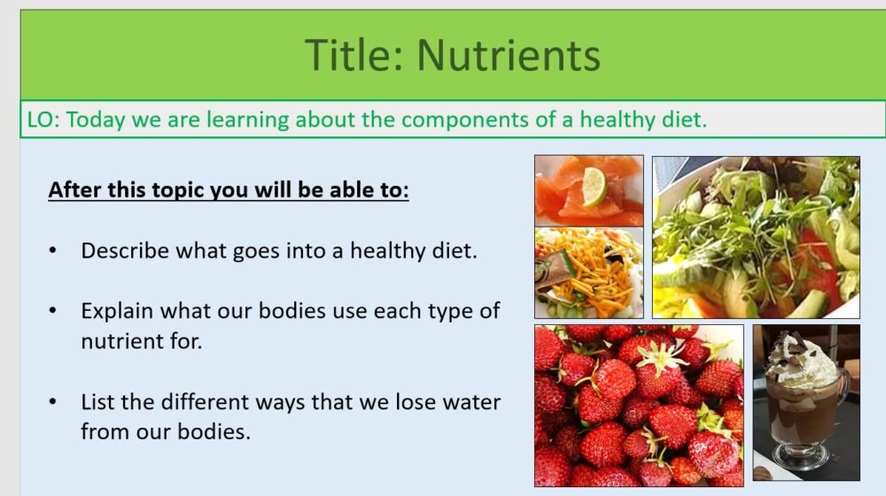 Year-8 Biology Health and Lifestyle Nutrition Lesson Objectives