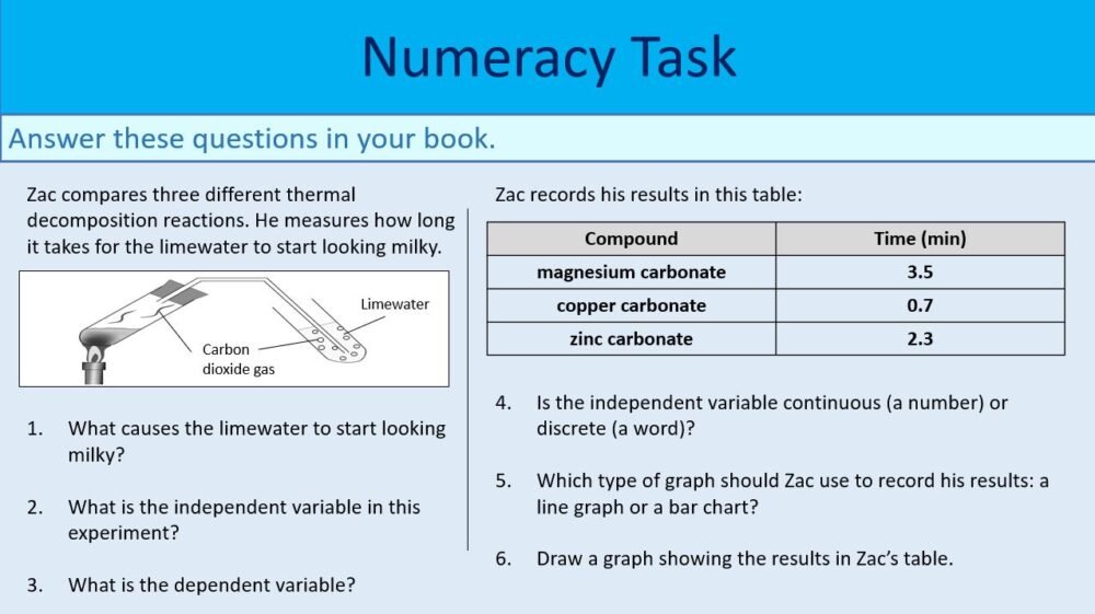 Analysis Activity - Numeracy Task