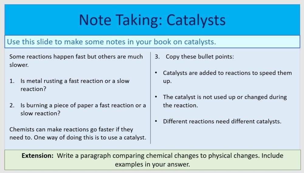 Catalysts Note Taking Activity