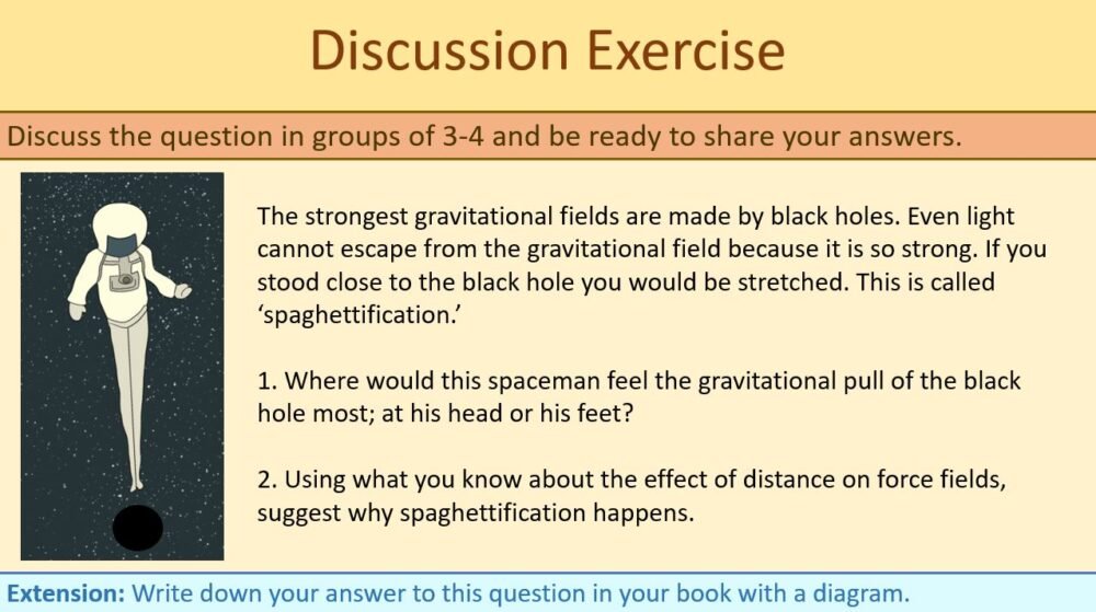 Gravitational fields Discussion exercise