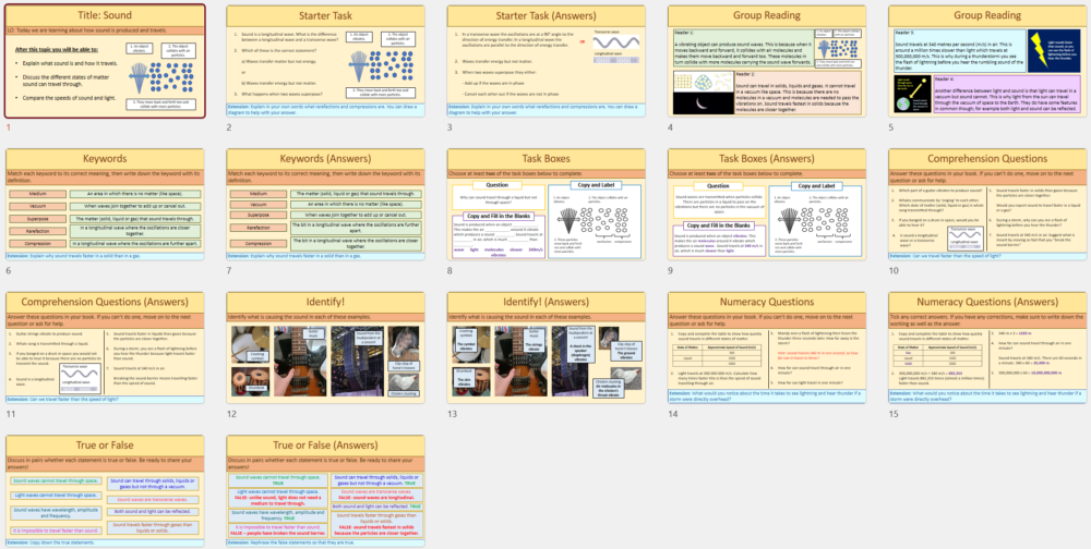 Lesson Slide thumbnails