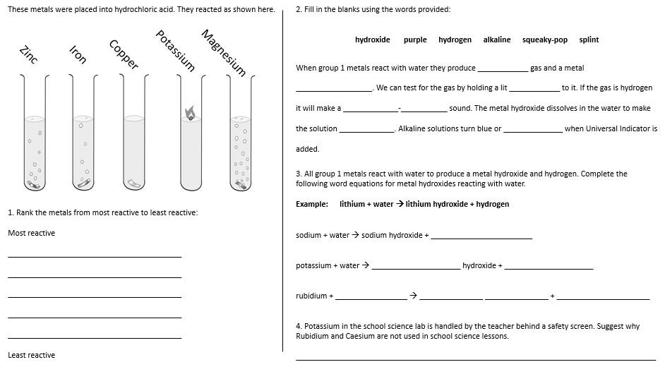 Lesson Worksheet Activity