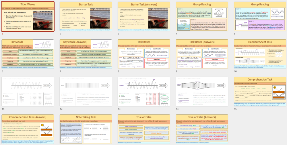 Lesson slide Thumbnails