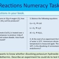 Reactions Numeracy Task1 with Extension Reactions Numeracy Task1 with Extension