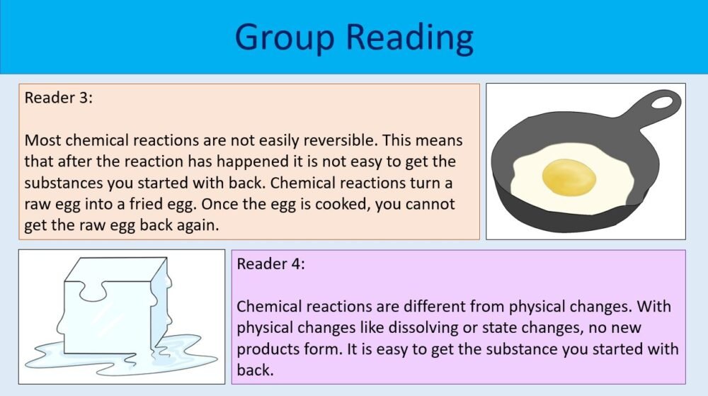 Reactions vs changes Group Reading