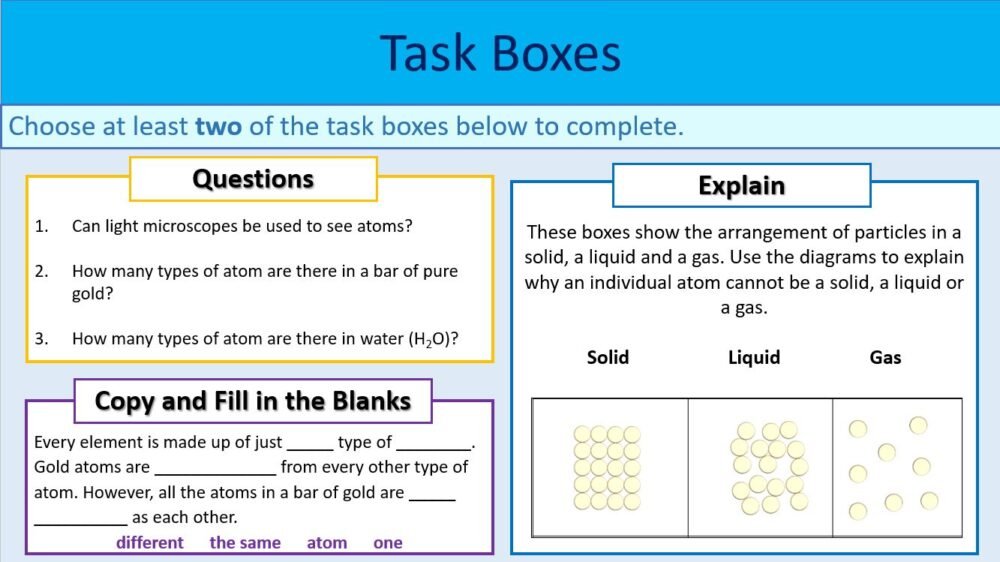 Task Boxes Activity