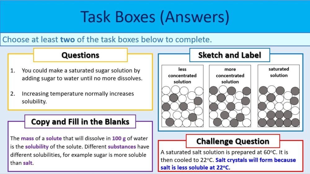 Task Selection Boxes