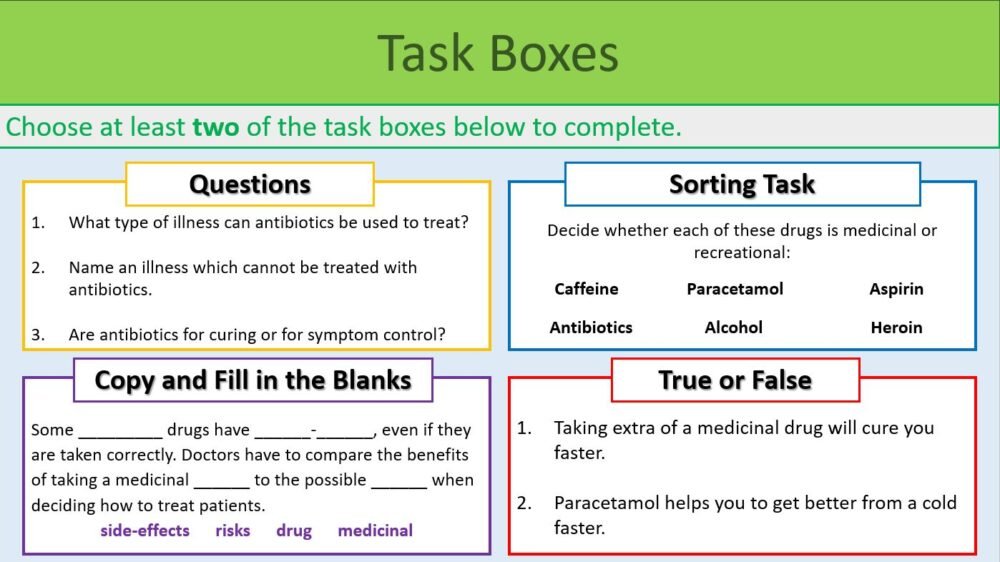 Task Selection Boxes