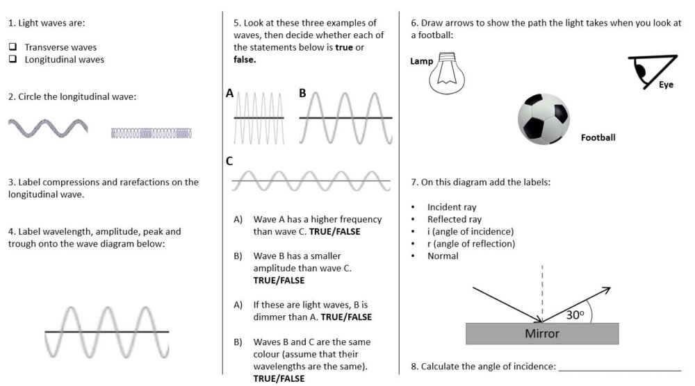Year-7 Physics Light: End of Topic Revision