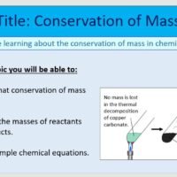 Year-7 Chemistry Chemical Reactions-Conservation of Mass Lesson Objectives Year-7 Chemistry Chemical Reactions-Conservation of Mass Lesson Objectives