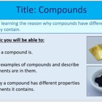 Year-7 Elements Atoms and Compounds-Compounds Lesson Objectives