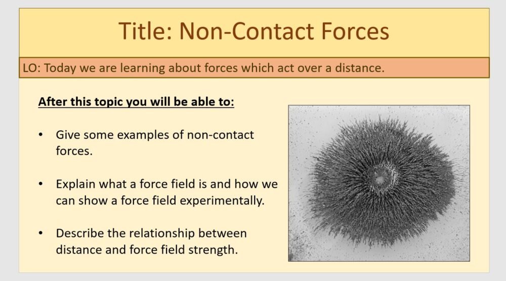 Year-7 Physics Forces-Non-Contact Forces Lesson Objectives