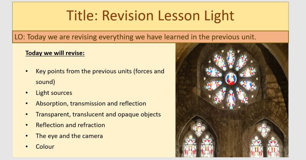 Year-7 Physics Light: End of Topic Revision