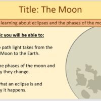 Year-7 Physics Space: The Moon Lesson Objectives