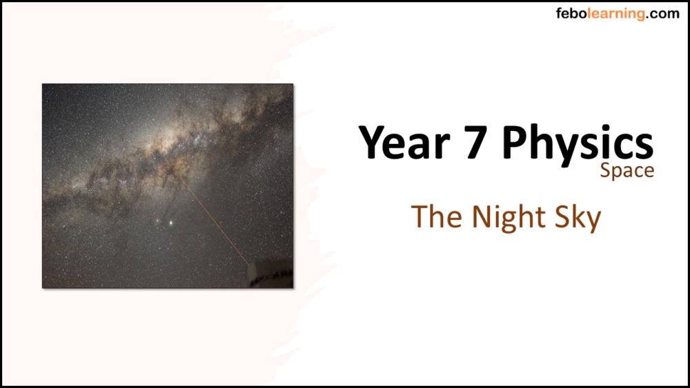 Year-7 Physics Space - The Night Sky Title New