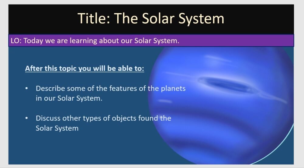 Year-7 Physics Space - The Solar System