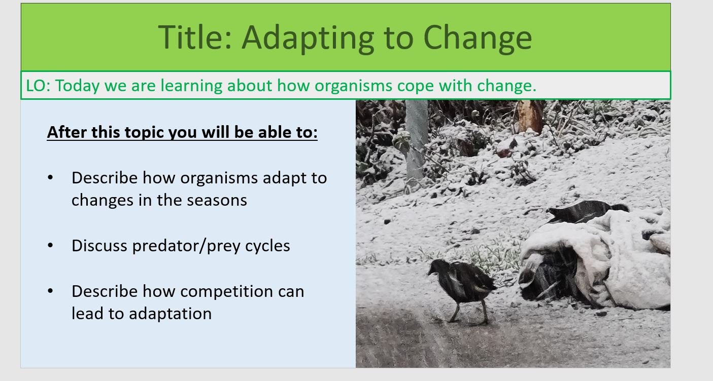 Year-8 Biology Adaptation and Inheritance: Adapting to Change