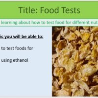 Year-8 Biology Health and Lifestyle Food Tests Lesson Objectives