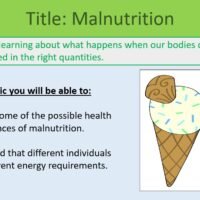 Year-8 Biology Health and Lifestyle Malnutrition Lesson Objectives