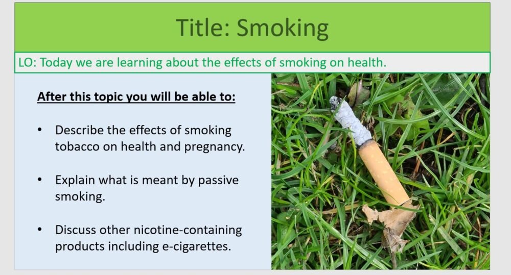 Year-8 Biology Health and Lifestyle Smoking Lesson Objectives