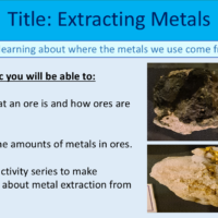 Year-8 Chemistry Metals and Acids Extracting Metals Objectives