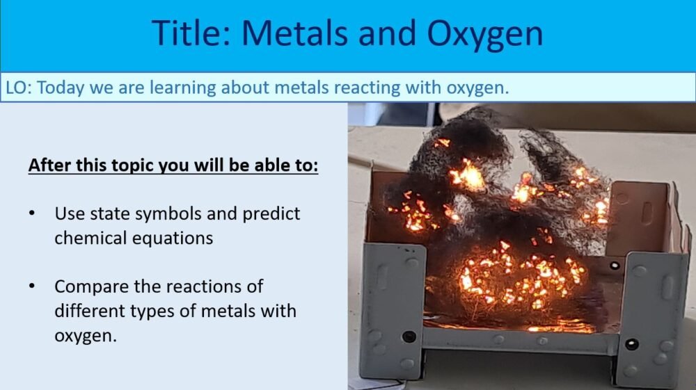 Year-8 Chemistry Metals and Acids Metals and Oxygen Objectives