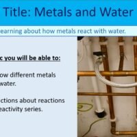 Year-8 Chemistry Metals and Acids Metals and Water Objectives
