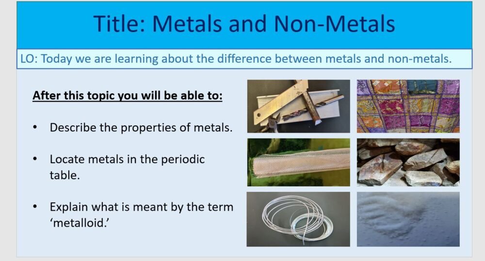 Year-8 Chemistry Periodic Table Metals and Non-Metals Year-8 Chemistry Periodic Table Metals and Non-Metals